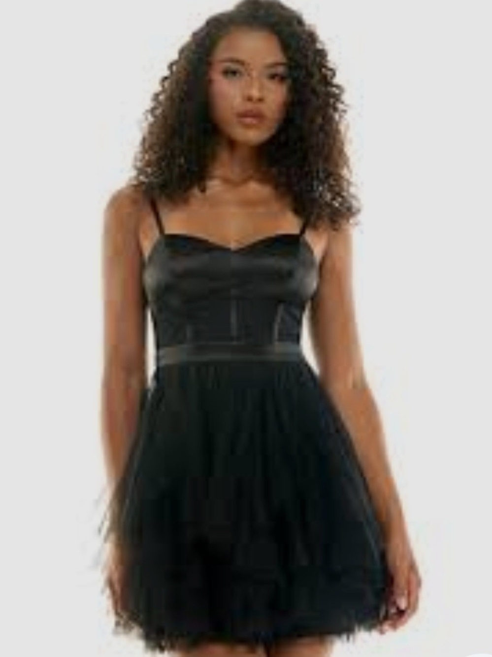 Macy's Black Spaghetti-Strap Tulle Mini Dress
